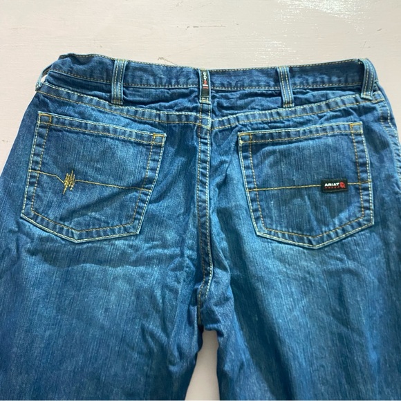 M4 Ariat FR Relaxed Boot Cut Jeans Flame Resistant 40x34 Lightly Worn Dark Wash✨ - Picture 12 of 14